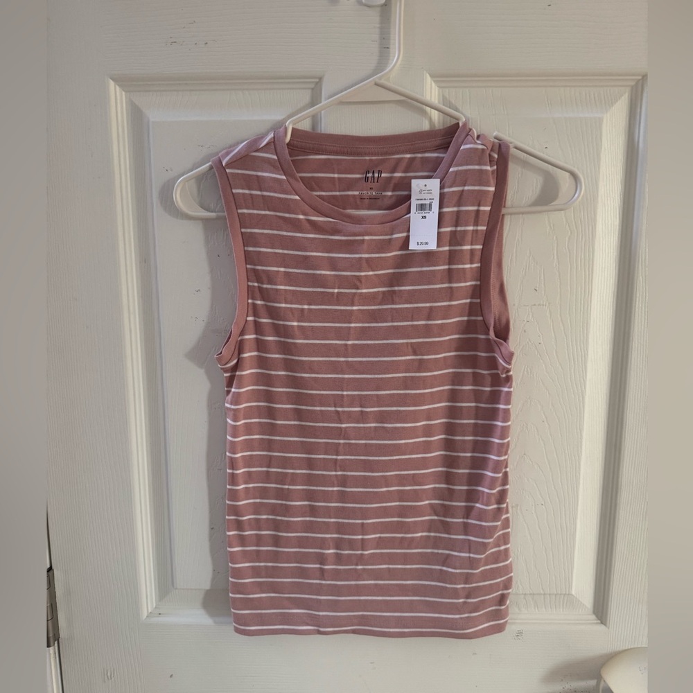 GAP Pink & white stripe Sleeveless Tank Top